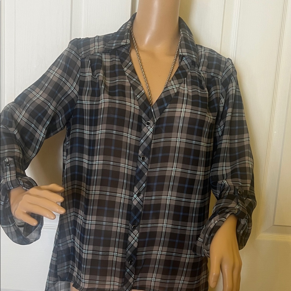 Have Gray and Blue Checkered Shirt